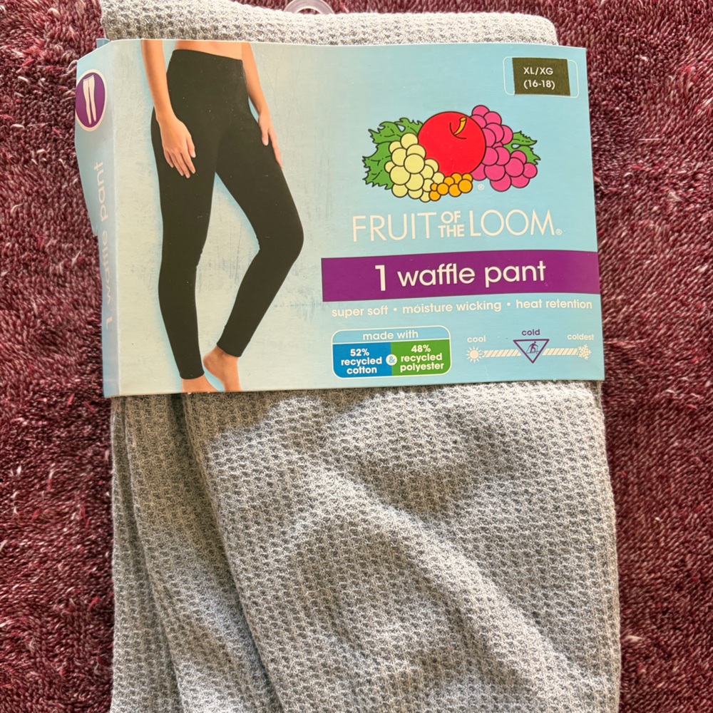 Fruit of the Loom Gray Waffle Pant Thermal
